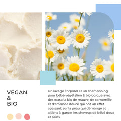 Shampoing et Gel nettoyant 2 en 1 Shampoing & Gel Nettoyant Doux Quotidien Bébé - vegan et bio - à 98% d'ingrédients d'origine naturelle - Shampoing sans larmes pour enfants et bébés - 300 ml Enfants - Bain et Soin Naty Shop