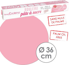 ScrapCooking - Rouleau de fondant rose â'¬ 36 cm - Fondant noir roulé 430 g - Cake topper fondant topper décoration pour gâteaux, pâtisserie, anniversaires, fêtes - Rose - 7264 Pâte à sucre Naty Shop