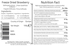 Fraises lyophilisées Seba Garden Premium, délicieuses fraises méditerranéennes, sans OGM et vegan (100 g) Produits déshydratés