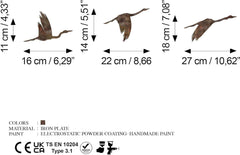 Ensemble d'accessoires muraux décoratifs en métal peint à la main (3 pièces) | Finition vieillie | Dimensions : 11x16cm, 14x22cm, 18x27cm | Art unique pour la décoration d'intérieur Statuettes et sculptures Naty Shop