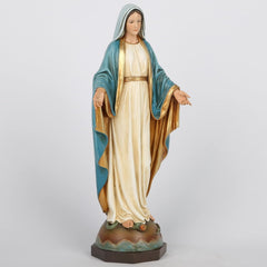 Statue catholique de Notre-Dame de Grâce de la Colombie-Britannique, figurine d'autel de la Vierge Marie, cadeau religieux pour la mère catholique, décoration de la maison, hauteur 34,3 cm, peinte à la main par Buildclassic (élégant) Naty Shop Statues et sculptures