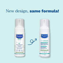 Stelatopia Shampoing Mousse pour cuir chevelu extrêmement sec ou dermatite atopique, cheveux, bébés, enfants, toute la famille - réduit les rougeurs et les démangeaisons (150ml) Enfants - Bains et Soin Naty Shop