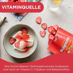 Fraises lyophilisées Summer - lot de 5 - délicieux snacks croquants sans sucre, 100% naturels, pour enfants et adultes, idéal pour les céréales et les lunch box (55g) Produits déshydratés Naty Shop