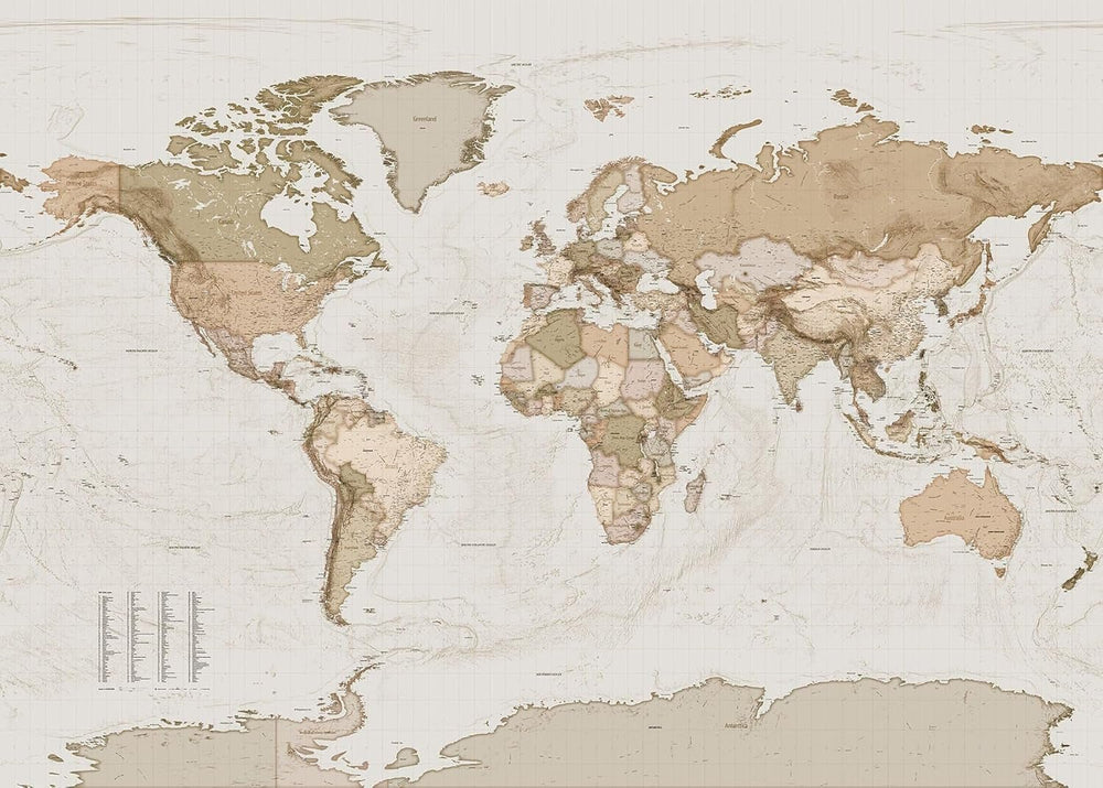 Papier peint intissé Komar photomural carte de la terre taille Accueil - Accessoires et Décoration Naty Shop Default Title