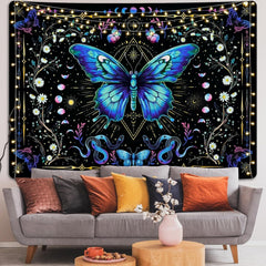 Tapisserie alishomtll papillon phase de lune floral marguerite noir Accueil - Accessoires et Décorations Naty Shop