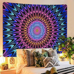 Tapisserie alishomtll mandala coloré black light art Accueil - Accessoires et Décorations Naty Shop
