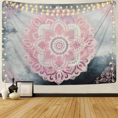 Tapisserie alishomtll mandala tissu bohème indien Accueil - Accessoires et Décorations Naty Shop Gris rose 210,1L X 150,1B Cm