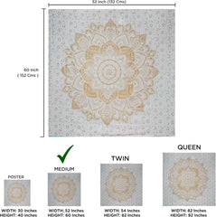 Tapisserie mandala métallisé doré jeté de plage indien en coton Casa - Accessoires et Décorations Naty Shop