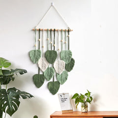 Tapiserie betylifoy margele lemn frunze verzi Casa - Accesorii si Decoratiuni Naty Shop