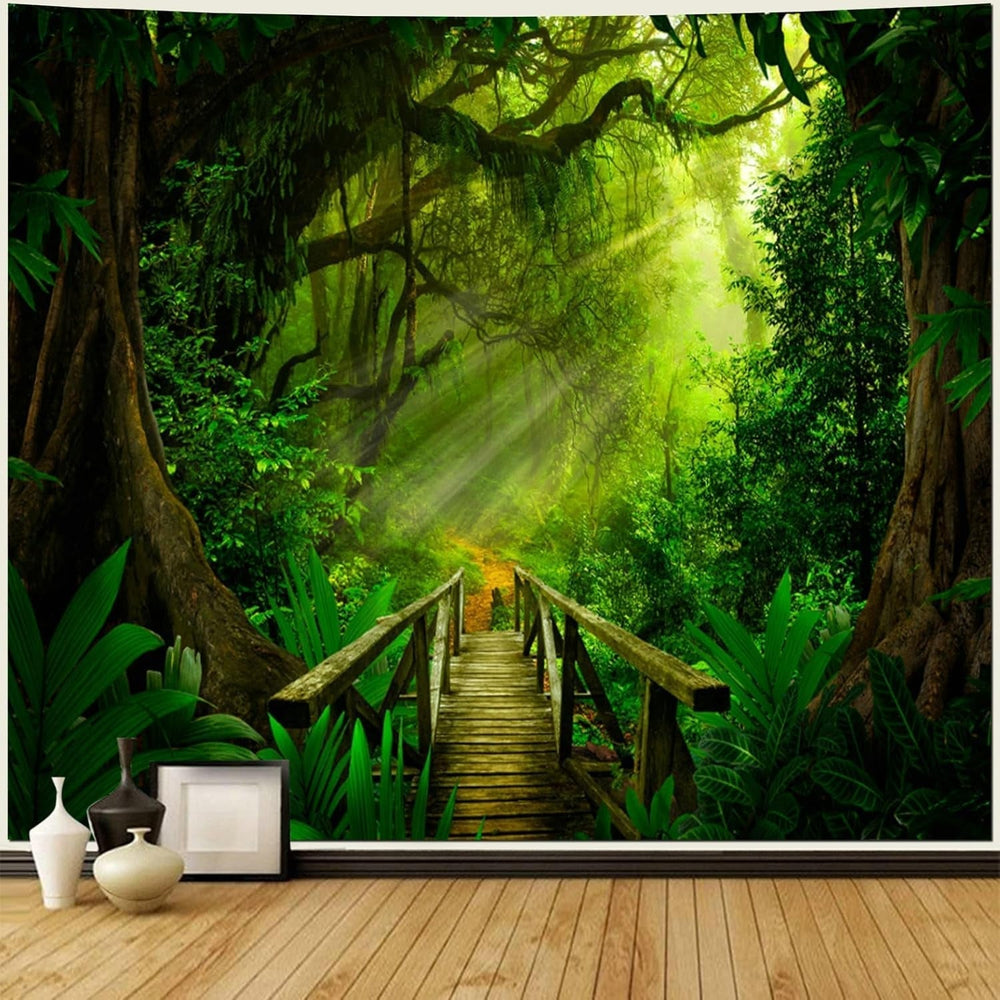 Tapisserie vert forêt à suspendre extérieur Maison - Accessoires et Décorations Naty Shop 240L X 260B Cm