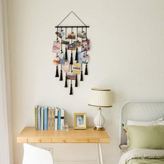 Tapisserie photo corde photo clips bois crochets Accueil - Accessoires et Décorations Naty Shop