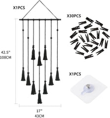 Tapisserie photo corde photo clips bois crochets Accueil - Accessoires et Décorations Naty Shop