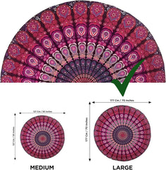 Serviette de plage tapisserie Inde ronde mandala hippie violet Accueil - Accessoires et Décoration Naty Shop