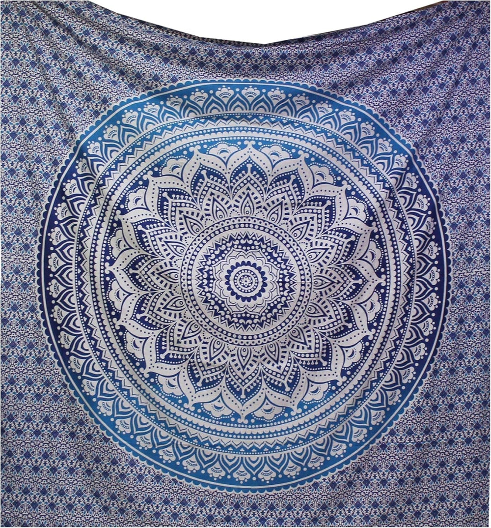 Tapisserie indienne mandala bleu décoration de chambre esthétique Accueil - Accessoires et Décorations Naty Shop Default Title