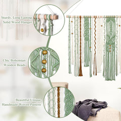 Tapisserie lomohoo grande déco vert esthétique tissée Maison - Accessoires et Décorations Naty Shop