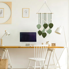 Tapisserie perles en bois feuilles vertes crochet Accueil - Accessoires et Décorations Naty Shop