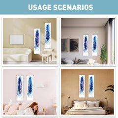 Tapisserie pligreat pack tapis plumes bleu mur vertical Maison - Accessoires et Décorations Naty Shop