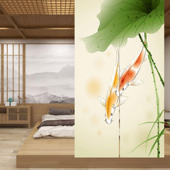 Tapisserie style japonais, lin noren épais, longue maison lotus - Accessoires et Décorations Naty Shop