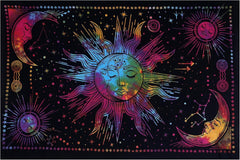 Tapisserie soleil lune étoile spirituel asthétique arc-en-ciel coton Maison - Accessoires et Décorations Naty Shop