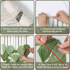 Tapisserie tapisserie feuilles vertes tissée à la main Accueil - Accessoires et Décorations Naty Shop