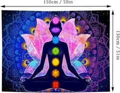 Tapisserie mandala mystique colorée Accueil - Accessoires et Décorations Naty Shop