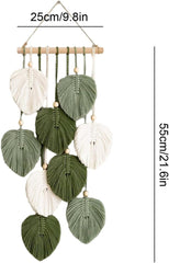 Tapisserie tapisserie perles en bois feuilles vertes fait main Accueil - Accessoires et Décorations Naty Shop
