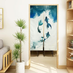 Tapisserie traditionnelle style chinois peinture à l'encre épaisse noren Accueil - Accessoires et Décorations Naty Shop