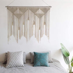 Tapisserie de porte tissée beige pompon chambre balcon Maison - Accessoires et Décoration Naty Shop