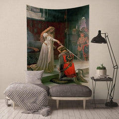 Tapisserie yongfoto chevalier peinture à l'huile médiévale Angleterre Maison - Accessoires et Décorations Naty Shop