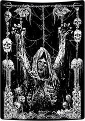 Tapisserie yrendenge crâne humain noir blanc Accueil - Accessoires et Décoration Naty Shop Blanc et noir 150L X 130B Cm