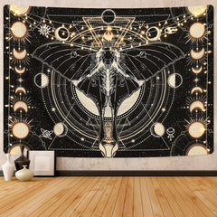 Tapiserie yrendenge moth negru sun moon natural Casa - Accesorii si Decoratiuni Naty Shop Default Title
