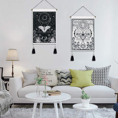 Tapisserie Yugarlibi 2pcs petites tapisseries suspendues lune et soleil Accueil - Accessoires et Décorations Naty Shop