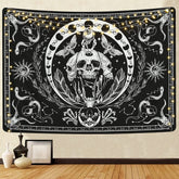 Tapiserie yugarlibi schelet negru sarpe molie panza estetic Casa - Accesorii si Decoratiuni Naty Shop Negru 150L X 130B Cm