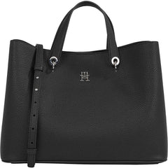 Tommy Hilfiger satchel bag Emblem bandoulière amovible Sacs Femme Naty Shop Noir (Noir)