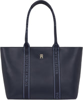 Tommy Hilfiger Th Logotape Tote Aw0aw17198 Sac fourre-tout Femme Sacs Naty Shop Bleu (Space Blue)