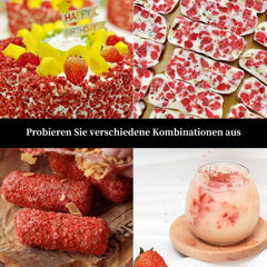 ULTHMOK căpșuni liofilizate 180 g - fără aditivi, căpșuni zdrobite din conserve practice Produse deshidratate Naty Shop