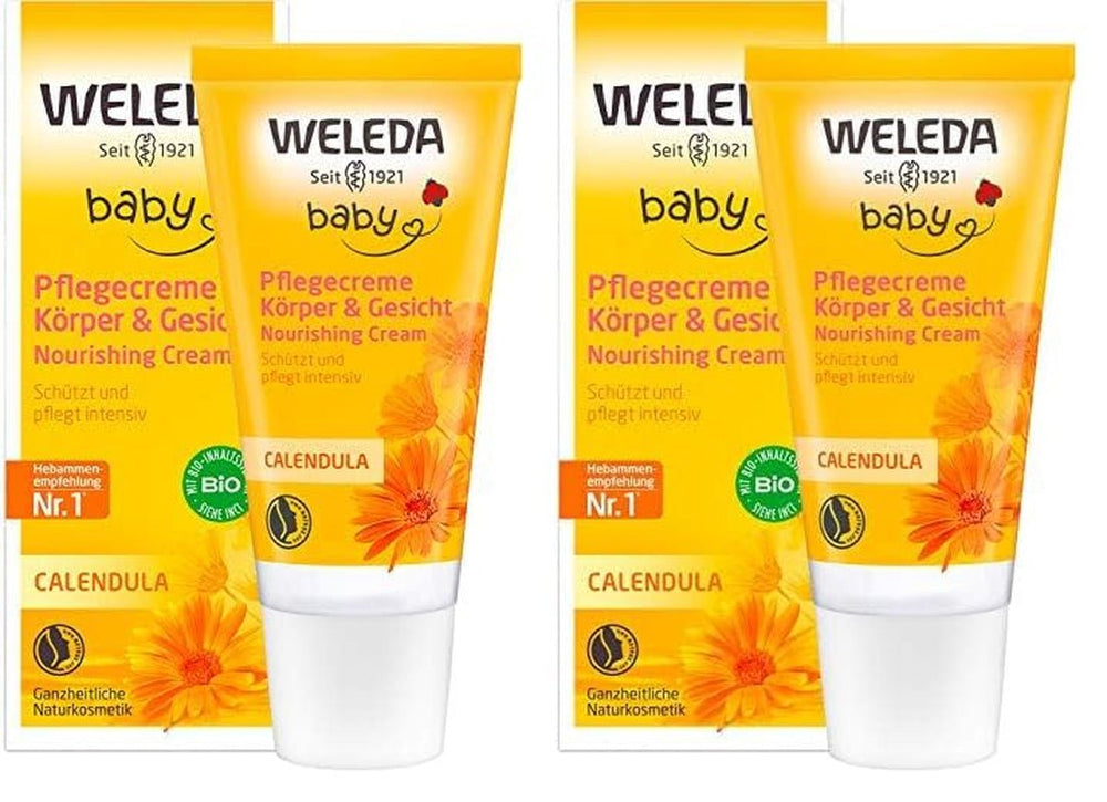 WELEDA Crème de Soin Bébé Calendula Bio Corps & Visage 30 ml - Crème visage / crème pour la peau pour cosmétiques naturels à l'huile de sésame et à la lanoline pour le soin des peaux sèches. Crème de soin hydratante pour bébés et enfants Enfants - Bain et Soin Naty Shop Default title