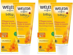 WELEDA Crème de Soin Bébé Calendula Bio Corps & Visage 75 ml - Crème visage / crème pour la peau pour cosmétiques naturels à l'huile de sésame et à la lanoline pour le soin des peaux sèches. Crème de soin hydratante pour bébés et enfants Enfants - Bain et Soin Naty Shop Default title