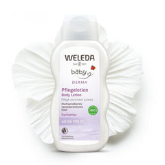 WELEDA Lotion de Soin Mauve Blanche Bébé Derma Bio - Cosmétiques naturels Lait corporel hydratant pour le soin apaisant et intensif des peaux très sensibles, neurodermiques et sèches (1 x 200 ml) Enfant - Bains et soins Naty Shop Default title