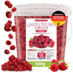 Framboises lyophilisées, SANS produits chinois, 500g de fruits entiers lyophilisés, sans additifs, fruités, fabriqués en Allemagne Produits séchés Naty Shop 500 G (1 paquet)