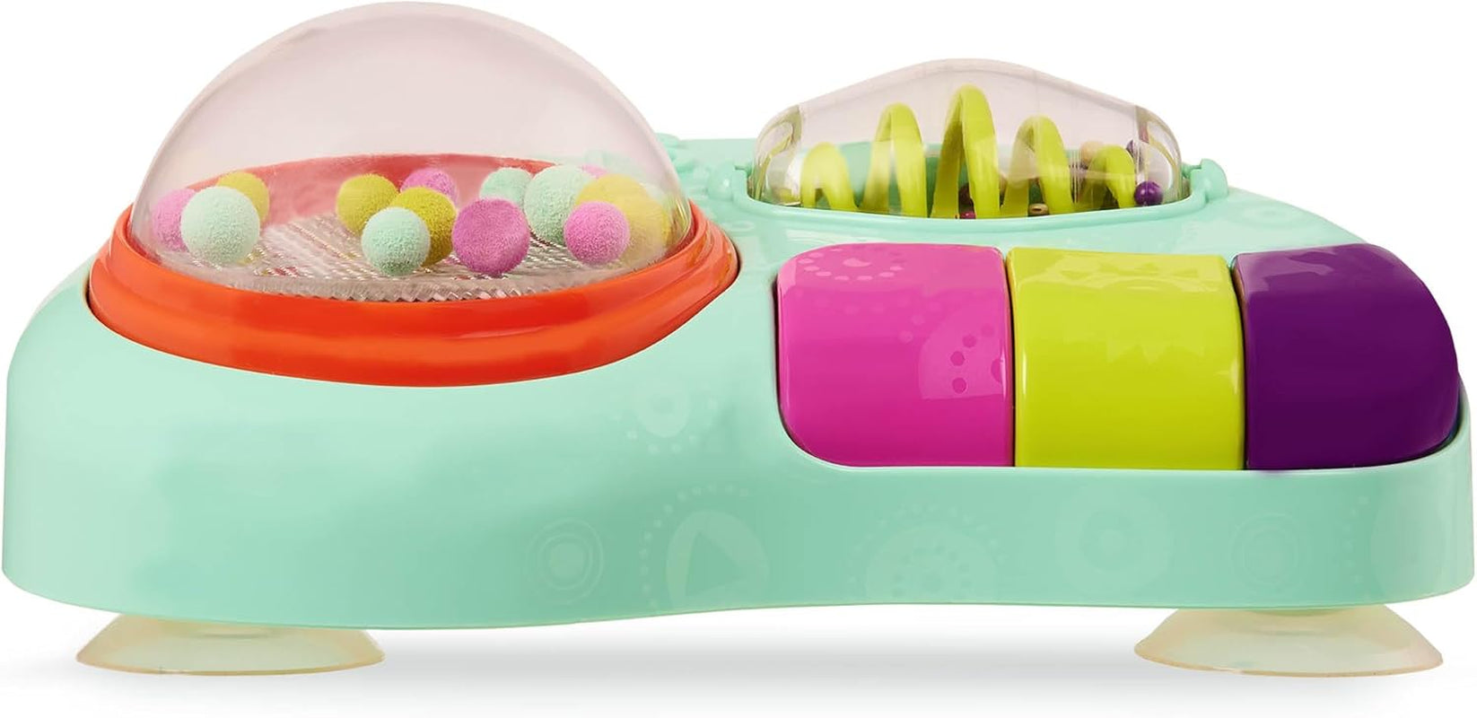 B.toys - Jouet enfant pour chaise haute - Jouet ventouse avec musique, lumières, sons - Jouet sensoriel - Jouet d'activité motrice pour enfant - à partir de 6 mois - Whirly Pop Baby Toys Naty Shop