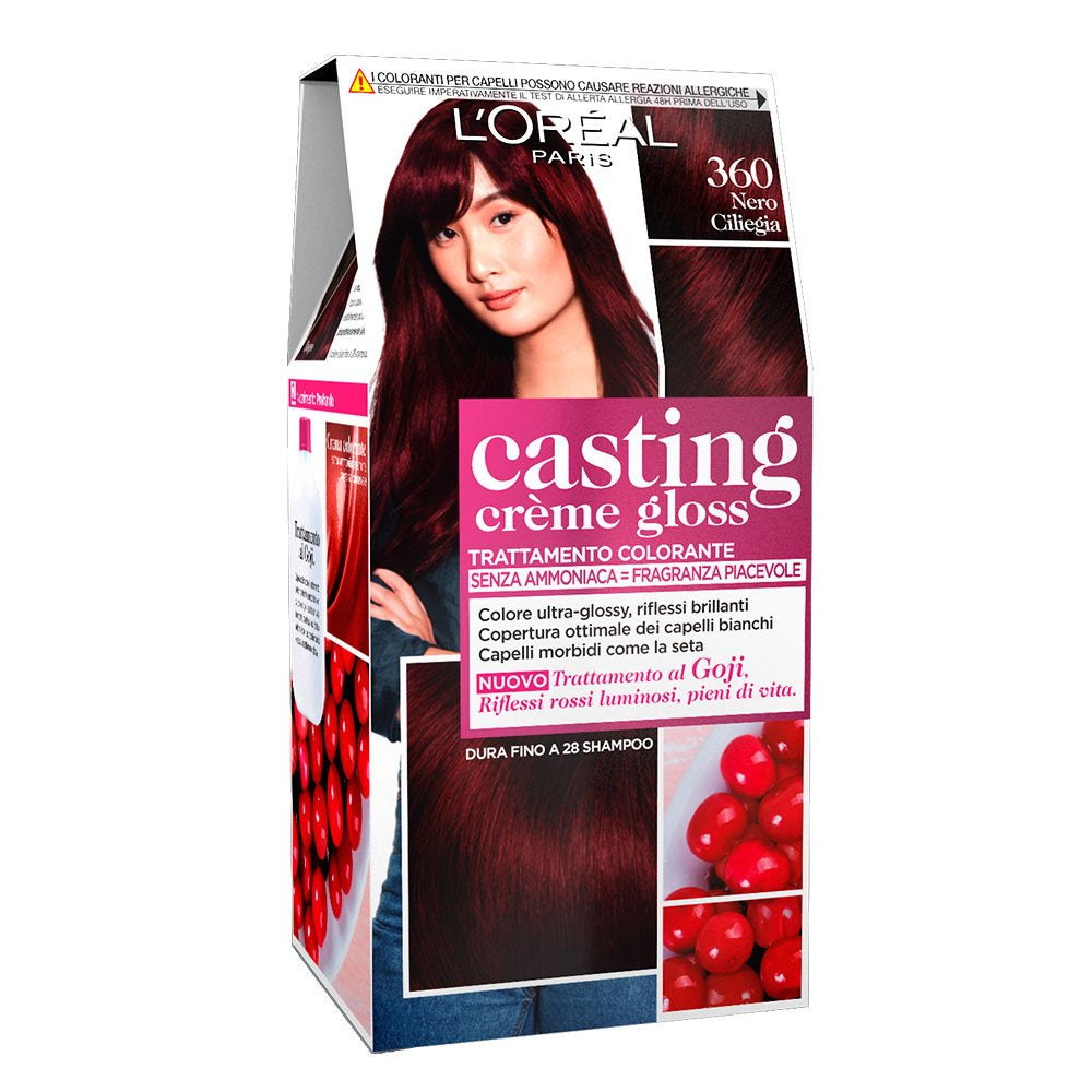 Teinture capillaire Casting Creme Gloss sans ammoniaque N360 Cerise noire Naty Shop Teinture capillaire N360 cerise noire 1 pièce (paquet de 1)