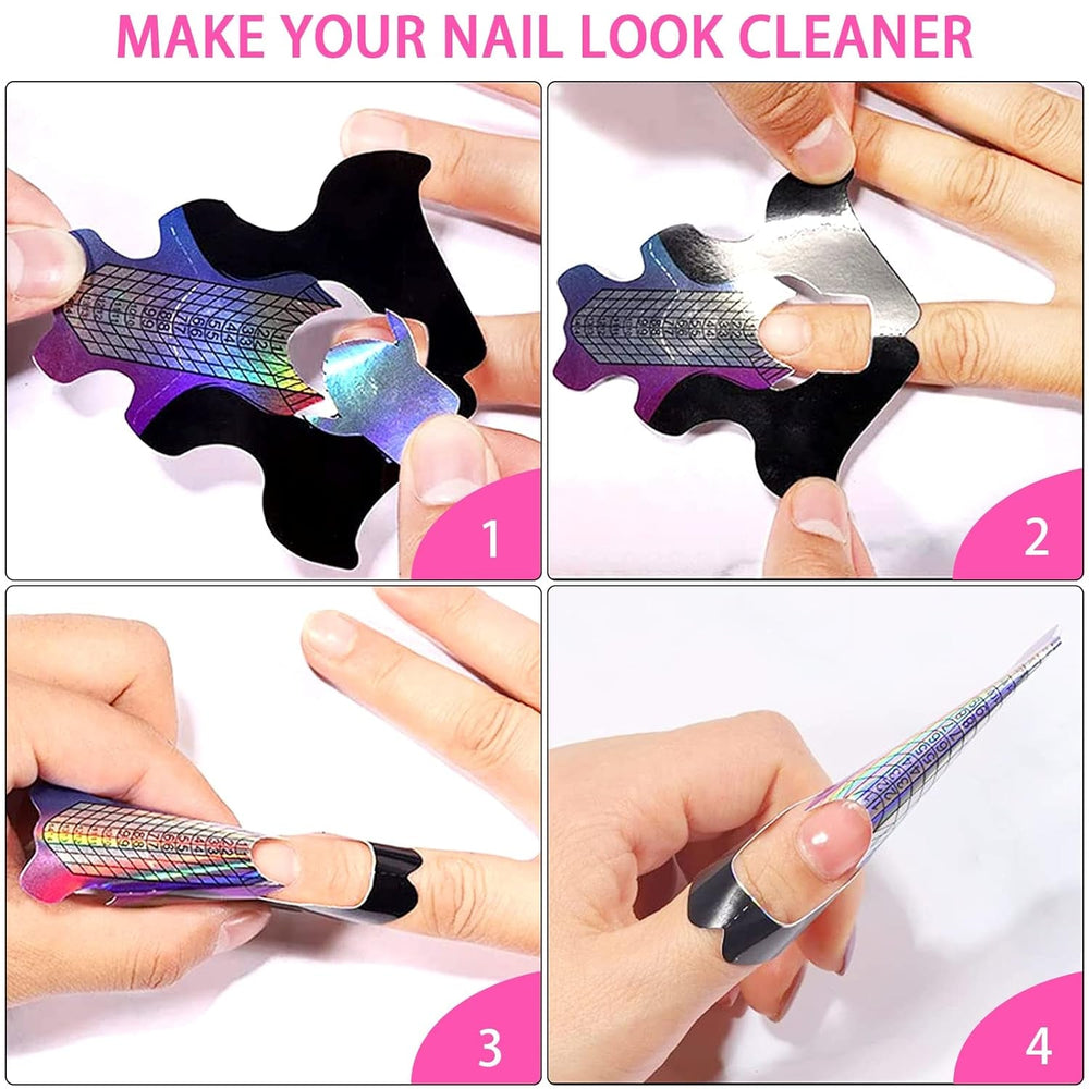 ® 100 modèles d'ongles et 1 feuille de 24 disques adhésifs transparents pour ongles, modèles d'extension d'ongles, modèles d'extension d'ongles en gel auto-adhésifs, accessoires pour ongles artificiels