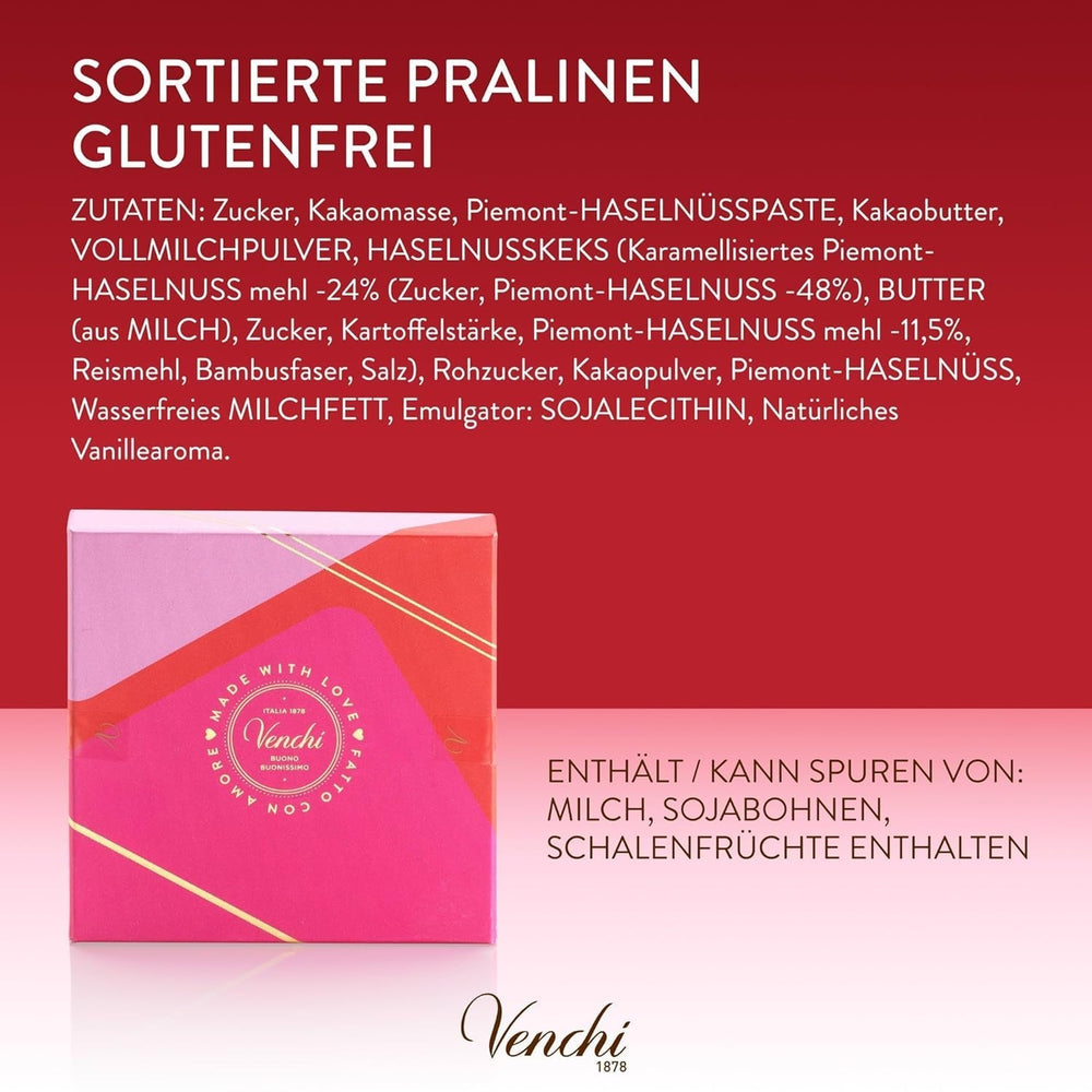 Venchi - Coffret 9 chocolats Baciodidama et Vegan Chocoviar Gianduia, sans gluten, Collection Saint Valentin Chocolats Naty Shop