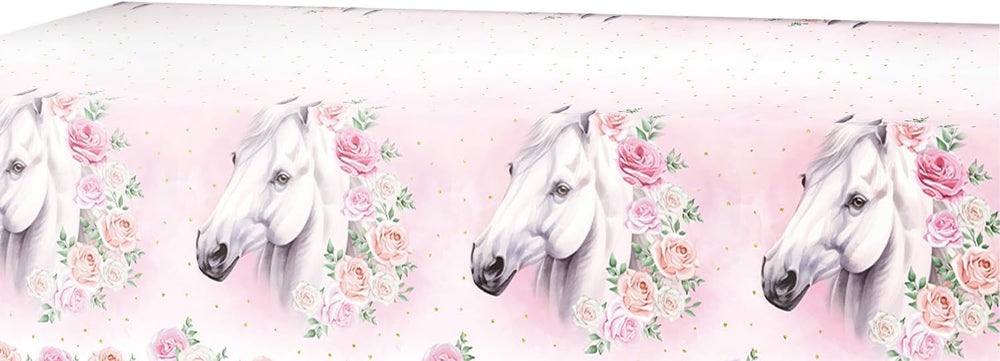 Ensemble de fête cheval rose, 51 pièces, assiettes, gobelets, serviettes, décoration de Table cheval d'anniversaire pour enfants filles et garçons