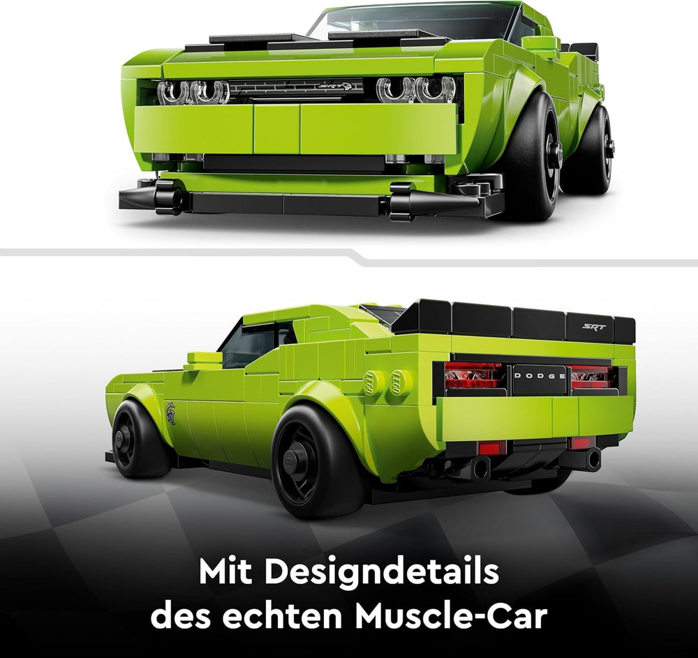 LEGO Speed Champions Dodge Challenger SRT Hellcat Sportwagen - Spielzeugauto mit 1 Minifigur zum Sammeln - Kreatives Rennauto - Rennauto zum Bauen - Geschenk für Jungen, Mädchen ab 9 Jahren 77237