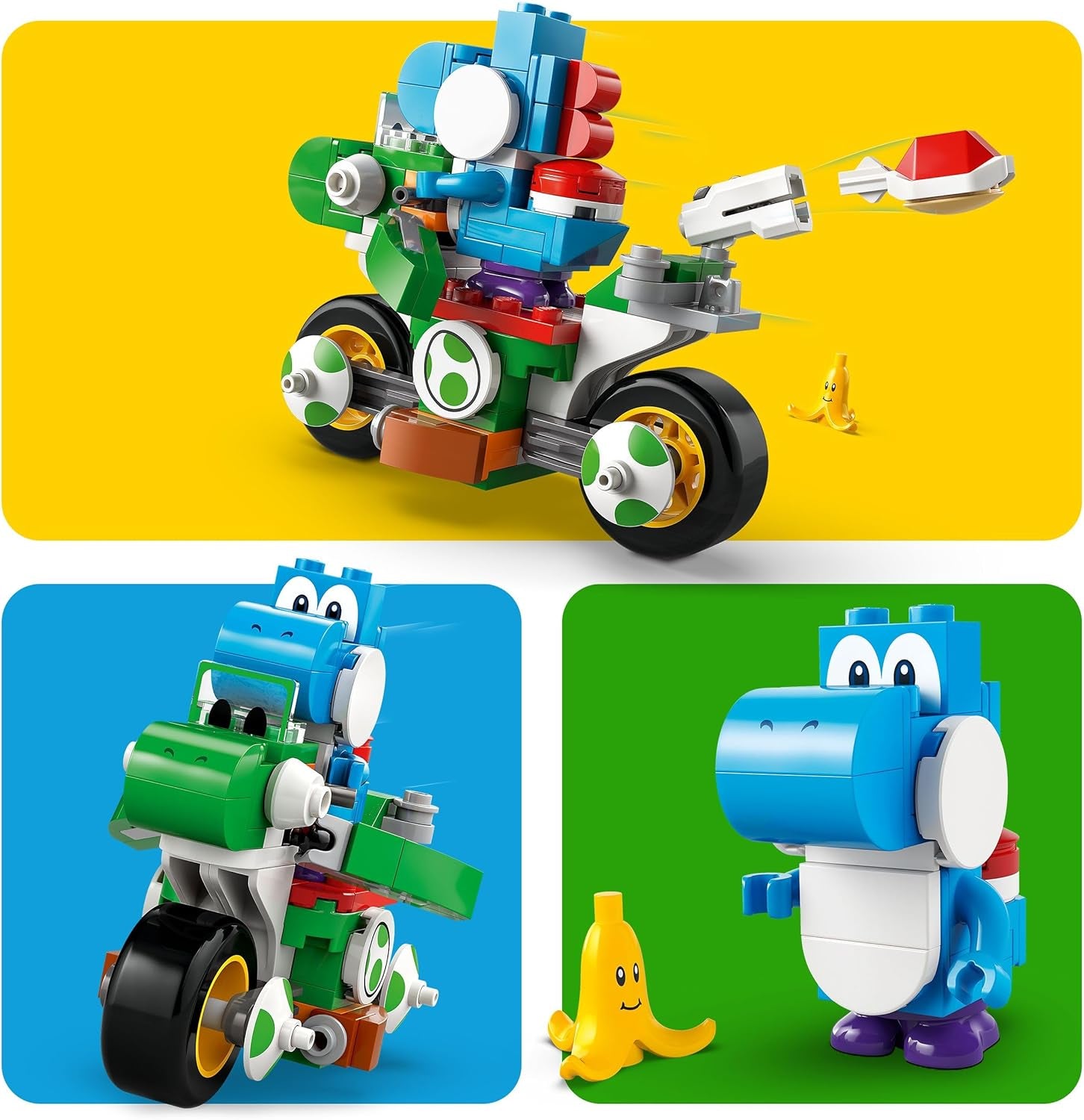 LEGO Super Mario: Mario Kart - Yoshi Bike, set de aventuri Nintendo de colecționat, cadou pentru copii, băieți, fete și gameri de la 7 ani, set de colecție cu figura Yoshi 72031 Seturi de constructie Besuche den LEGO-Store