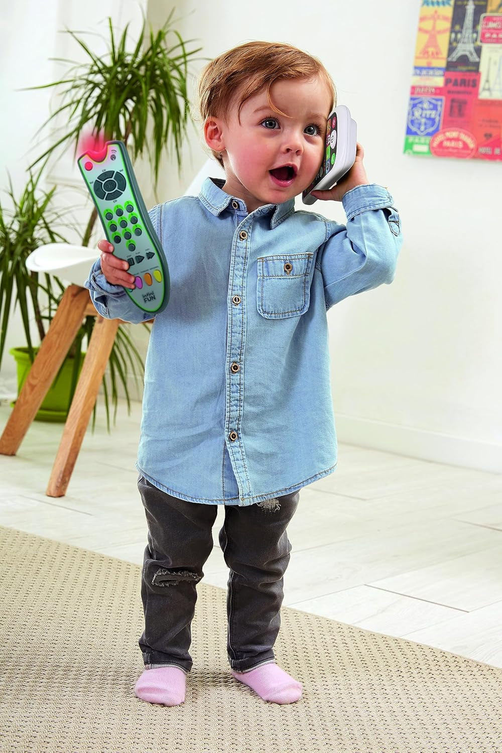 My Duo Téléphone High-Tech + Télécommande - 1 Télécommande Trilingue Français/Anglais/Espagnol et 1 Téléphone Ultra Réaliste - Jouet d'apprentissage multi-activités à partir de 12 ans Jouets Bebe Naty Shop