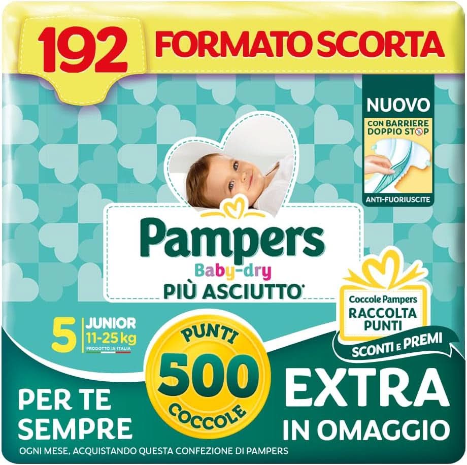 Pampers Baby Dry Junior taille 5 (11-25 kg), 192 couches Mère et Enfant Naty Shop