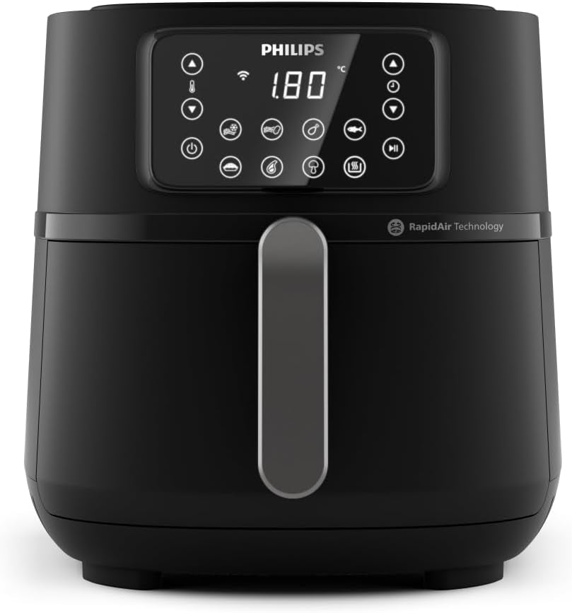 Philips 3000Er Airfryer XL - Technologie Rapid Air, frire avec jusqu'à 90 % de graisse en moins, capacité 1,2 kg, 6,2 litres, écran tactile Appareils Naty Shop Schwarz Connexion sans fil 7,2 L
